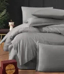Riposo LUXURY Satino medvilnės patalynės komplektas STOCKHOLM ASH 200x220 cm