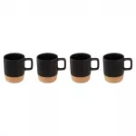 Secret De Gourmet PIECES Keraminiai puodeliai su bambukiniu stovu, 4 vnt. x 120 ml