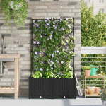 Sodo vazonas 2 pcs Juodas 80 x 40 x 143 cm Plastmasė