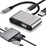USB-C į HDMI 4K VGA adapteris USB 3.0 USB-C maitinimo adapteris