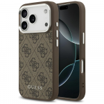 Dėklas Guess 4G Classic Logo MagSafe skirtas Apple iPhone 17 Pro rudos spalvos