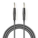 Nedis Stereo Audio kabelis jack 6.35 mm (M) - jack 6.35 mm (M) 5.00 m tmavě pilka