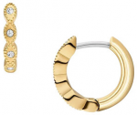 Fossil Gold-plated hoop earrings with crystals Ellis JF04913710