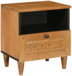 &Scaron;alia lovos spintelė su stalčių &Scaron;viesiai rudas 40 x 33 x 46 cm