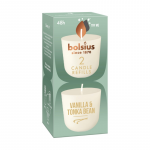 Bolsius &bdquo;Candles Clean Light&ldquo; papildymo žvakės, 2 vnt., vanilės ir tonka pupelių skonio