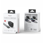 Yesido yesido tinklo įkroviklis YC52 PD 30W QC USB-A+C +iP + laidas 27W C/iP 1m, Juodas