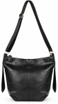 Leather Shopper Hobo Bag Solier FL46 Seline &ndash; Juodas