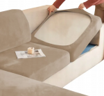 Tamprus sofos sėdimosios dalies užvalkalas smėlio kapučino spalvos, 135&ndash;165 cm