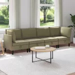 Sofa Svetainės baldų komplektas 4 vnt. Chaki Audinys