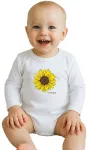 Kūdikių bodis su spauda New Baby Sunflower &ndash; trumpomis rankovėmis