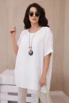 Ekru oversized palaidinė su pakabuku