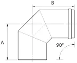 Almeva PL Alkūnė 90&deg; DN/80 plieninė juoda lakuota (IPLSB98)