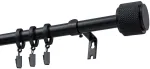 Decastyl Stumdomas vienos eilės karnizas FI 19 MM OMEGA Juodas 200-300 CM SU RATUKAIS KOWALSKI