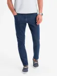 Vyri&scaron;ki tamsiai mėlyni slim fit džinsai su elastanu
