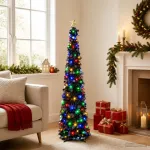 I&scaron;&scaron;okanti LED Kalėdų eglutė su žvaigžde vir&scaron;ūnėje 150 cm 50 LED