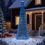 LED Kalėdų medis 270 cm 648 LED Mėlyna Plienas Žalia