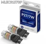 Car Light Led dviejų spalvų lemputės p27/7w 3157 ec canbus rezistorius baltas oranžinis