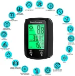 Fiotha Skaitmeninis dviračio kompiuteris, 19 funkcijų vandeniui atsparus dviračio spidometras, Lcd automatinis laidinis odometras dviračiui, ap&scaron;viestas dviračio kompiuteris dviračių sportui, realaus laiko greičio sekimas
