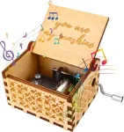 Tiesome medinė muzikos dėžutė, You Are My Sunshine rankinė muzikos dėžutė, graviruota vintažinė muzikos dėžutė, dovana Valentino dienai, gimtadieniui, Kalėdoms ir &scaron;ventėms
