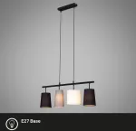 Briloner pakabinamas &scaron;viestuvas su medžiaginiu gaubtu, E27 lizdas, maks. 40 W, pakabinamas &scaron;viestuvas, &scaron;viestuvas valgomajam, &scaron;viestuvas svetainei, &scaron;viestuvas virtuvei, 74 x 120 cm, pilkas, baltas, juodas