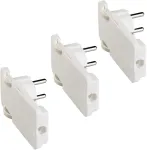 Polypool Pp0454.3 vietą taupantis ki&scaron;tukas 16a 2l + Pe standartinis schuko 90&deg; kabelio lizdo rinkinys 3 ki&scaron;tukai, balta spalva
