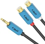 J&d 3.5mm į 2 Rca prailginimo laidas, paauksuotas, 0.3m