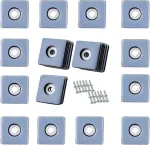 Uni-fine tefloninių slystukų rinkinys, 24 vnt., lipnūs, 25 x 25 mm, tvirti tefloniniai slystukai, lipnūs baldų slystukai, slystukai kilimams, ptfe slydimo pavir&scaron;ius lengvam sunkių baldų perkėlimui, kilimams