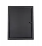 Revizinės durelės 30x50 metalinės juodos spalvos su sklende