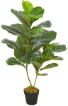 Dirbtinis augalas lyralapis su vazonu, žalias, 90cm