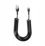 Usb-c tipo c - usb spiralinis spyruoklinis kabelis 1m 66w 5a greitas įkrovimas