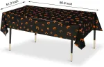Kruce 3 dalių Helovino staltiesės, vaiduoklių vakarėlio staltiesė, plastikinė, oranžinės Helovino vaiduoklių tematikos vakarėlio dekoracijos, 220 x 130 cm
