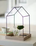 Vielinis namelis loft žibintas žvakidė, auk&scaron;tis 25 cm, gėlių stovas, dekoracija