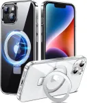 Chicfun 3-in-1 Magstand dėklas, skirtas iphone 13 ir 14, magsafe, mobiliojo telefono stovas, magnetinė jėga, karinio lygio atsparumas smūgiams, apsauginis dangtelis, silikoninis buferis