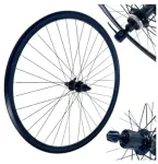 Galinis 28 colių dviračio ratas Shimano, juodas