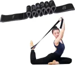 Jogos diržas su 8 kilpomis, tempimo juosta, reguliuojama elastinė juosta, treniruočių tempimo juosta, tempimo juosta, labai elastinga gimnastikos juosta pilatesui, &scaron;okių treniruotėms, gimnastikai