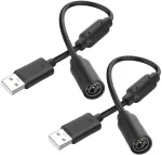 Meiriyfa usb breakaway kabelis, suderinamas su XBOX 360 kabelių valdikliais, 2 vnt. pakaitinis dongle usb breakaway kabelis (juodas, 25 cm)