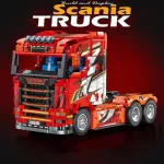 Technik sunkvežimio konstravimo kaladėlės, 1708 dalių didelis Scania vilkiko modelis, Galingumas rinkinys, kolekcinės dovanos suaugusiems ir vaikams (originali pakuotė)