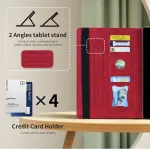 Auslbin dėklas, skirtas Lenovo Idea Tab Pro 12.7, Polether plan&scaron;etinis dėklas, tinkamas Lenovo Idea Tab Pro/p12 2025, klasikinis odinis P12 2025 dėklas su stovo funkcija, raudonas