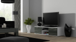 TV staliukas Cama Meble Televizoriaus Stovas - Cama Soho 140 Balta/Pilka Blizgi