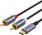 Ugreen audio kabelis USB Type C (male) - 2RCA (male) 1.5m pilkos spalvos (20193 CM451)