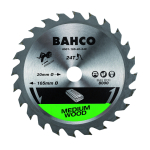 Bahco Diskinis pjūklas medžiui 160x20mm 24H 18&deg;, (16mm adapteris), Belaidiniam pjūklui