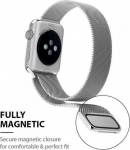 I&scaron;maniojo laikrodžio Apple 1/2/3/4/5 nerūdijančio plieno Crong Milano Steel dirželis, Sidabrinės spalvos, 38/40mm
