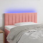 Galvūgalis su LED, rožinės spalvos, 100x5x78/88 cm, aksomas