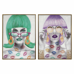 Plakatas Paveikslas DKD Home Decor Fashion Girls (60 x 3,5 x 80 cm) (2 vnt.)