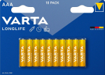 Varta Longlife &scaron;arminė baterija, 10 vnt AAA (LR03) baterijų