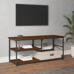 TV staliukas TV spintelė, ruda ąžuolo, 103x38x46,5cm, mediena/plienas