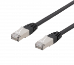 Patch kabelis DELTACO S/FTP Cat6, 1m, 250MHz, UV atsparus, juodas / SFTP-61UV