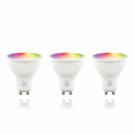 LED i&scaron;manioji lemputė DELTACO SMART HOME 3 vnt. pakuotėje, GU10, WiFI 2.4GHz, 5W, 470lm, pritemdoma, 2700K-6500K, 220-240V, RGB / SH-LGU10RGB-3P