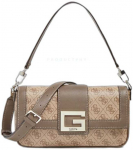 Guess, Brightside, Polyurethane, Textile Bag, 4G Logo, Latte, For Women
