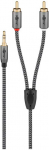 Kabelis audio Jack - 2x RCA Goobay Plus TEXTIL 2m